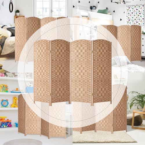 HALLYBEE Short Room Divider, Small Folding Privacy Screens,4 Panel Natural - Image 6