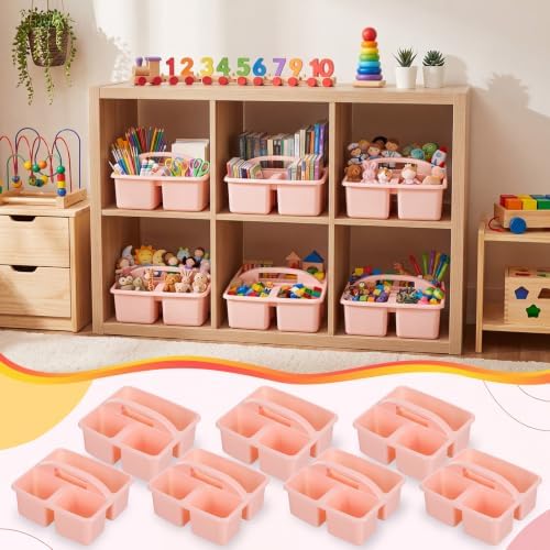 Geelin 24 Pack Classroom Caddy Bulk, 8 x 6.7 x 3.5 inches, Pink - Image 5