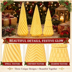 Lighted Ceramic Christmas Trees Set of 3 White Tabletop Christmas Decor - Image 6