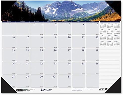 House of Doolittle Mountains of the World Photographic Monthly Desk Pad Calendar, 2018 Edition, 22 x 17 Inch, Mountains (HOD176) by HouseofDoolittle