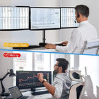 suptek Triple Monitor Mount for Most 17 to 32 inch Screens,Gas Springs Adjustment Triple Monitor Desk Mount Stand with Clamp & Grommet Kit,Black(MD8003) - Image 4
