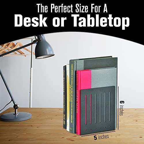 STEELMASTER by BankSupplies 6-Inch Heavy Duty Bookends | Scratch Resistant Finish | Heavy Gauge Material | Non-Slip Padded Base Protection | For Office, Bookshelves, Binders & Books - Image 5