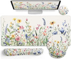LIMKRIAN Flower Mouse Pad Set Floral Large Desk Matt for Desktop by LIMKRIAN