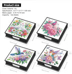 4 Pcs Floral Bird Diamond Art Sticky Note Holder with 640 Sheets Paper, 5D DIY Desktop Memo Pad Organizer for Women, Office Supplies Desk Decor Accessory, Creative Craft Gift - Image 4