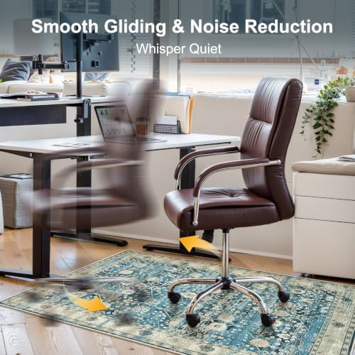 Anidaroel Home Office Chair Rug for Hardwood Floor, 36"x48" Rolling Chair Protector, Computer Gaming Rug, Low Pile Carpet Floor Mat - Image 4