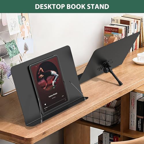 GLEAM Sheet Music Stand - Full Metal with Carrying Bag, Phone Holder, Sheet Music Folder and Clip, 5 in 1 Desktop Book Stand - Black - Image 6