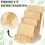 4 Tier Pine Wood Brochure Display Stand 6 x 9 inch Brochure Holder Pamphlet Display Stand for 5.5 x 8.5 inch 5 x 7 inch Booklets Menus Postcard Holder Multi Purpose Organizer - Image 2