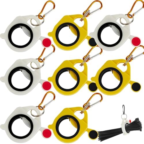 Zip Tie Holder Cable Tie Holder Heavy-Duty Colored for Tool Belt Electrician Tool Tradie Bits Organized Strong Efficient Storage Reusable Portable (Yellow White, 8 Pcs) by CanaaninOrganizeItAll