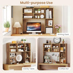 LDAILE 31'' Desk Shelf, 3-Tier Desk Hutch with 7 Shelves for Computer Desk, Desktop Bookshelf with 3 Adjustable Shelves for College Dorm Office Home Study Room Desk, 37 x 10 x 31 in - Image 5