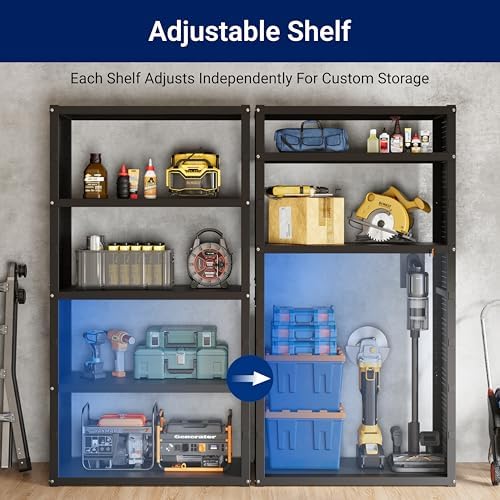 FLEXIMOUNTS 129" L Modular Garage Storage Cabinet with Workbench, Black - Image 4