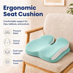 Memory Foam Ergonomic Seat Cushion for Office Chairs Pain Relief - Image 2