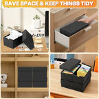 12 Pack 3x5 Index Card Holder Box,Flash Card Storage Organizer with Lid, Holds Up to 12000 Cards, 3 x 5 Note Card Box for Recipe Cards, Study Flashcards, Office and Classroom Organization - Image 7