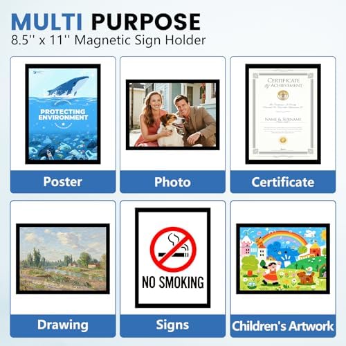 NUITPY 25 Pack Magnetic Sign Holder, 8.5in x 11in Magnetic Paper Holder - Image 6