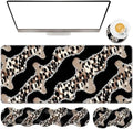 TGFEWYTJYJ Extended Gaming Mouse Pad,Memory Foam Ergonomic Keyboard Mouse Wrist Rest Support Set,Large Desk Mat with Stitched Edges,Non-Slip Base Mousepad Home Office,Leopard Print Pattern by GFEWYTJYJ