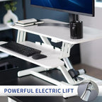 VIVO White 36 inch Electric Desk Converter, DESK-VE36W - Image 6