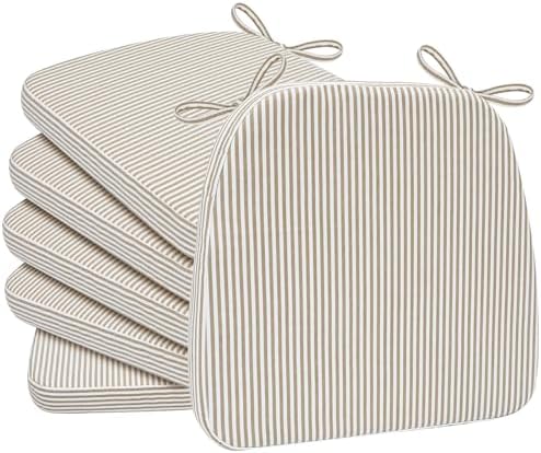 AAAAAcessories Chair Cushions for Dining Chairs, 17 x 16 x 2 in, Set of 6 by AAAAAcessories
