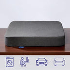 Ifoam Gel Infused Memory Foam Layer Wheelchair Cushion - Seat Cushion for Wheelchair-Office Chair, Kitchen Chair-Pressure Sore and Tailbone Pain Relief-High Dense Polyfoam Base (Black, 20×16×4 inch) - Image 4