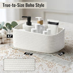 8 Pack Small Storage Baskets for Organizing, Woven Rope Bins for Bathroom, Closet, Shelf Organizer, Cute Cube Decorative Box for Towels, Baby Nursery, Toys, Gift Empty Baskets - 11.5"x7.5"x4.7"-White - Image 2