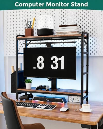 Desk Hutch Dorm with Adjustable Shelves and Side Pockets - Image 4