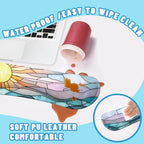 Boho Sun Desk Mat Set Stained Glass Sea Coastal Sunset Large Mouse Pad with Wrist Rest 4in1 Desk Mat for Desktop Ergonomic Computer Desk Arm Wrist Anti-Slip Computer Mouse Pad Home Office Gaming - Image 5