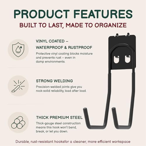 6-Pack Large Heavy Duty Pegboard Hooks - 66 lbs Capacity - Image 3