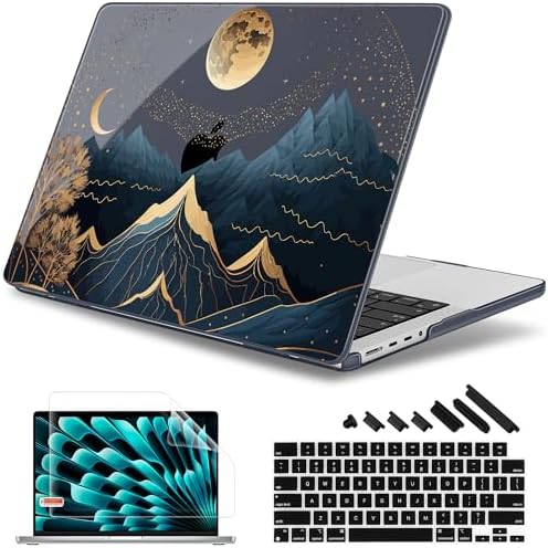 May Chen for 2026 MacBook Pro 14-inch M5 M4 M3 M2 M1 Pro/Max Chip, Release 2026 2025-2021, Model A3427 A3426 A3434 A3112 A3401 A3185, Plastic Hard Shell with Keyboard Cover, Starry Mountain by MayChen