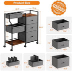 Modanais Baby Diaper Caddy Organizer Rolling Cart with Dividers and Drawers - Image 2