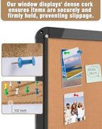 Mifuro 36"x24" Enclosed Bulletin Board, Lockable Weather-Resistant Aluminum Cork Noticeboard for School & Office, Black Frame w/Cork - Image 6