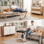 Adjustable Foot Rest Under Desk, Solid Wood Ergonomic Under Desk Footrest with Detachable Memory Foam Pad, Double Layer Foot Stool and Leg Rest with 3-Level Angle, for Home Office Gaming Chair - Image 3