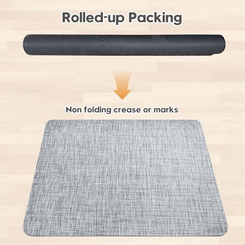 Sycoodeal Office Chair Mat for Hardwood & Tile Floor, 48" x 60" Heavy Duty Computer Gaming Chair Mat for Rolling Chairs Non-Curve, Anti-Slip, Floor Protector for Home Office (Grey) - Image 5
