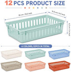 gisgfim 12 Pack Plastic Classroom Baskets for School Supplies, Boho - Image 2
