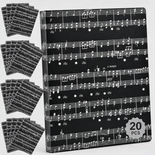 Music Folder,40‑Pocket PP Sheet Music Holder for A4 Documents Black 20Pack by LALAOKS