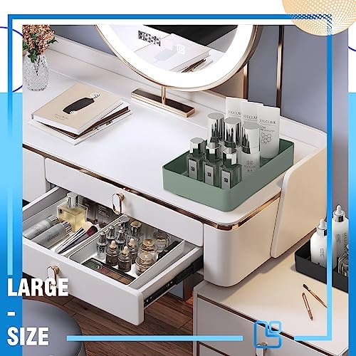 CHANCETSUI 11-Piece Stackable Drawer Organizer Set, Multi-size Desk Drawer Organizer Trays Vanity Storage Bins for Storing Makeup, Stationery, Utensils in Bathroom Dresser, Office and Kitchen - Image 6