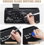 SELEAD Desktop Glass Whiteboard with Storage, Markers and Eraser, Black - Image 4