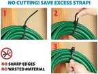 RETYZ 14-Inch Yellow Reusable Releasable Cable Ties – 100 Pack, 50 lb Strength, Patented Quick-Release, Tool-Free Design for Home, Office, and Light Industrial Use - Image 3