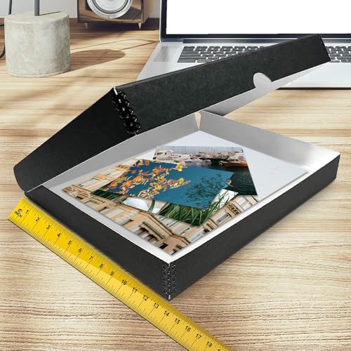 Golden State Art, Clamshell Archival Folio Storage Box 13x19 Inch, Black - Image 3