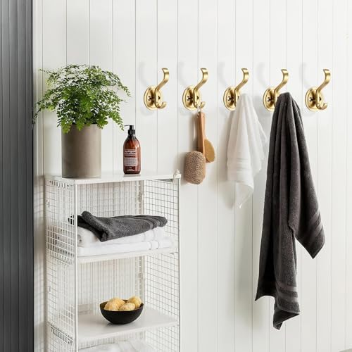 khtumeware 10 Pack 3inch Zinc Alloy Brushed Gold Towel Hooks - Image 4