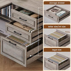 SEDETA Farmhouse 61" Executive Office Desk with Drawers for Home Office - Image 4