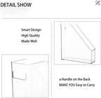 Magazine Holder, Clear Plastic Vertical File Magazine Organizer, Desktop File Magazine Book Storage Shelf for Office Desk (4PCS) - Image 7