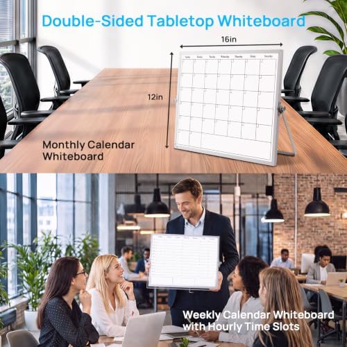 ONAVIA Desktop Weekly Calendar Whiteboard with Stand,16x12 Dry Erase Board - Image 4