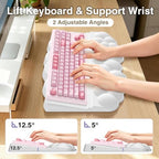 Sushret Cloud Wrist Rest with Keyboard Stand, Keyboard Riser with Wrist Pad - Image 4