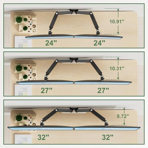 UPGRAVITY Dual Monitor Wall Mount for Two 17-32 inch Flat Computer Screens - Image 4