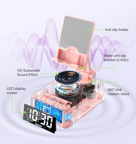 Gifts for Women Girls, Phone Stand with Bluetooth Speaker 360°Rotable Angle - Image 4