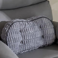 Lumbar Support Pillow for Recliner Chair/Accent Chair/Couch/Office Chair, Tufted Blended Corduroy Back Support Cushion for Elderly, Recliner Cushions for Back Rest, Pain Relief, Reading, Grey by HIGOGOGO