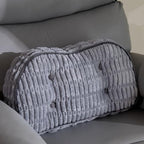 Lumbar Support Pillow for Recliner Chair/Accent Chair/Couch/Office Chair, Tufted Blended Corduroy Back Support Cushion for Elderly, Recliner Cushions for Back Rest, Pain Relief, Reading, Grey by HIGOGOGO