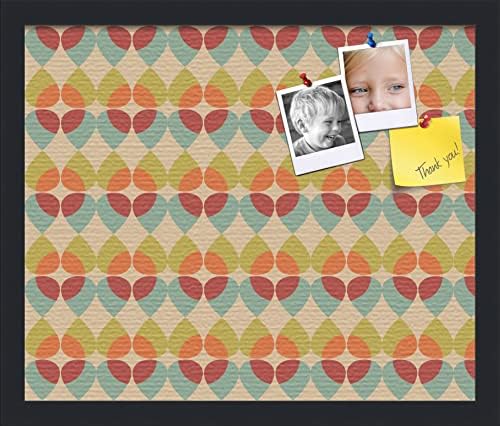 PinPix 18x15 inch Cork Bulletin Board. This Decorative Framed Pin Board Comes with Abstract Pattern in Color Design and Satin Black. Ideal for Home, Office Decor or School (PinPix-564) by PinPixBulletinBoards
