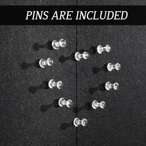 MotiMind Arched Felt Bulletin Board 35" x 24" Felt Wall Panels Large Arch Pin Cork Board No Drill Frameless Wall Tiles with 20 Gold Pins for Back to School Office Photo Display Home Decor(Black) - Image 6