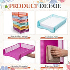 Geetery Turn in Trays Classroom, Wildflower Color, Set of 6 - Image 3