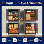 Yizosh Metal Garage Storage Cabinet with Locking Doors and Adjustable Shelves, -73" Steel Rolling Tool Storage Cabinet with 4 Wheels and 1 Drawer for Garage,Office,Warehouse - Image 5