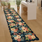 DUKINO 2.6x10 Runner Rug for Hallway, Washable Rug Non Slip, Navy Blue by DUKINO